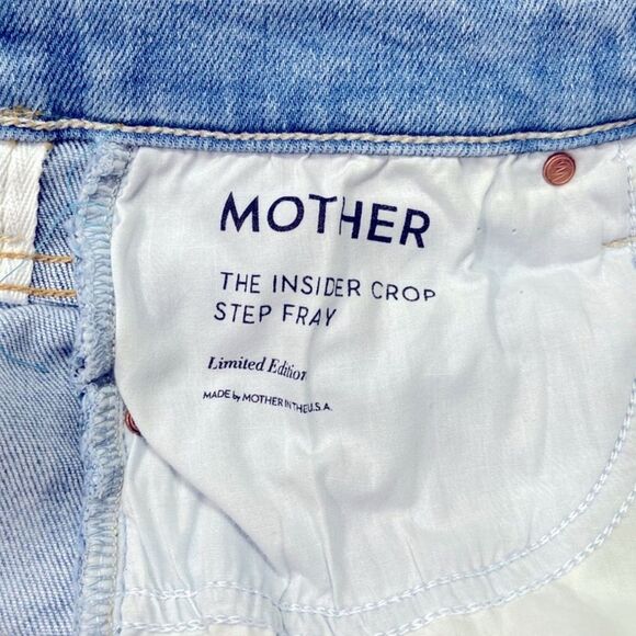Mother The Insider Crop Step Fray Limited Edition Light Blue Denim Jeans 26 - Picture 9 of 16